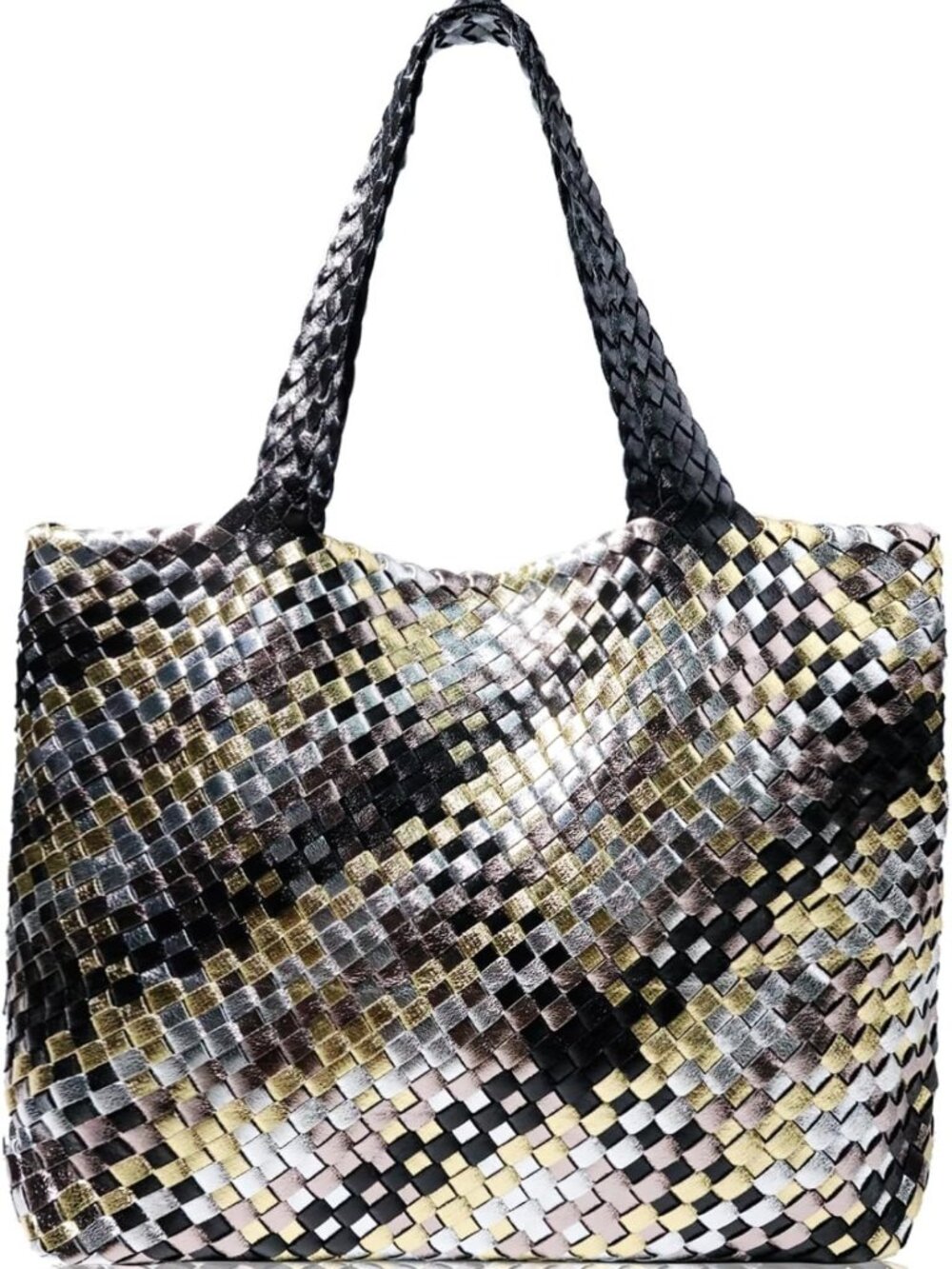 Large Woven Tote Bag for Women - Summer Beach Handbag, Handmade Shoulder Purse